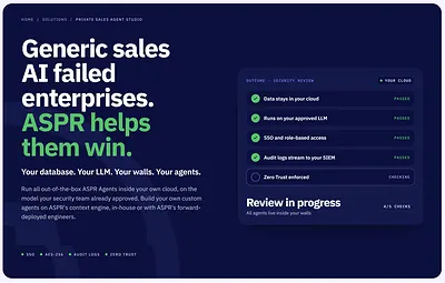 ASPR AI Launches Private Sales Agent Studio With Forward Deployed Engineers and 50+ Language Meeting Notetakers