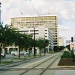 Main Street and the METRORail line in Midtown Houston